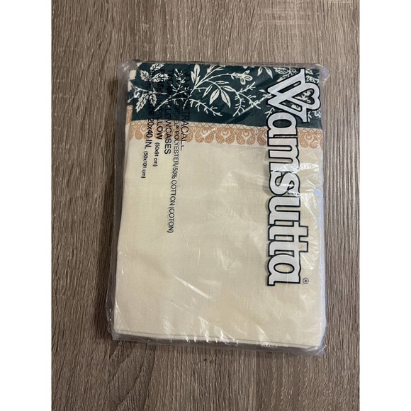 NOS Wamsutta Hunter Green Gold Floral Scroll Two King Pillowcases Cottagecore - Picture 3 of 4